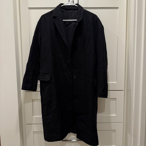 All Saints Single Breasted Black Wool Peacoat - Women's XS - Picture 1 of 4